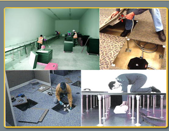 How to install access floor, Installation of Access Floor, raised floor, cavity floor, flase floor, 
Bare, High Pressure Antistatic Laminates, Antistatic PVC Tile , Conductive PVC 
Tile , Conductive Edge Beading, Antistatic Carpet, Lifter, Ventilation Panel 
with damper, false floor
